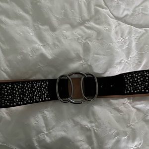 Adrienne Vitadini black belt with silver embellishment